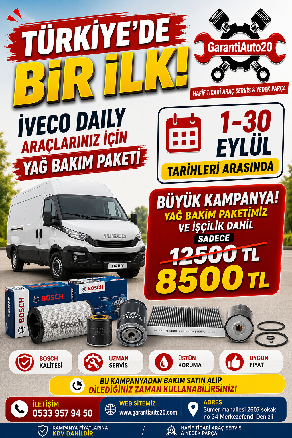 İVECO DAİLY YAĞ NAKIM PAKETİ 01-30 EYLÜL