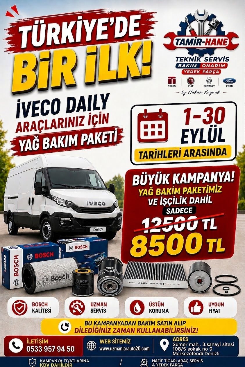 İVECO DAİLY YAĞ NAKIM PAKETİ 01-30 EYLÜL